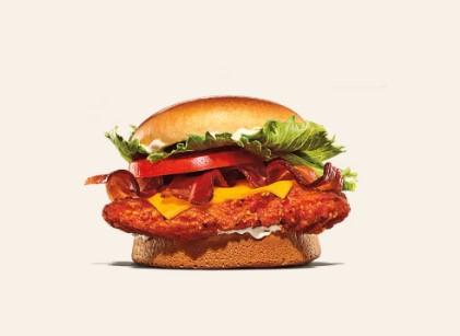 Spicy Crispy Chicken Sandwich with Bacon & Cheese